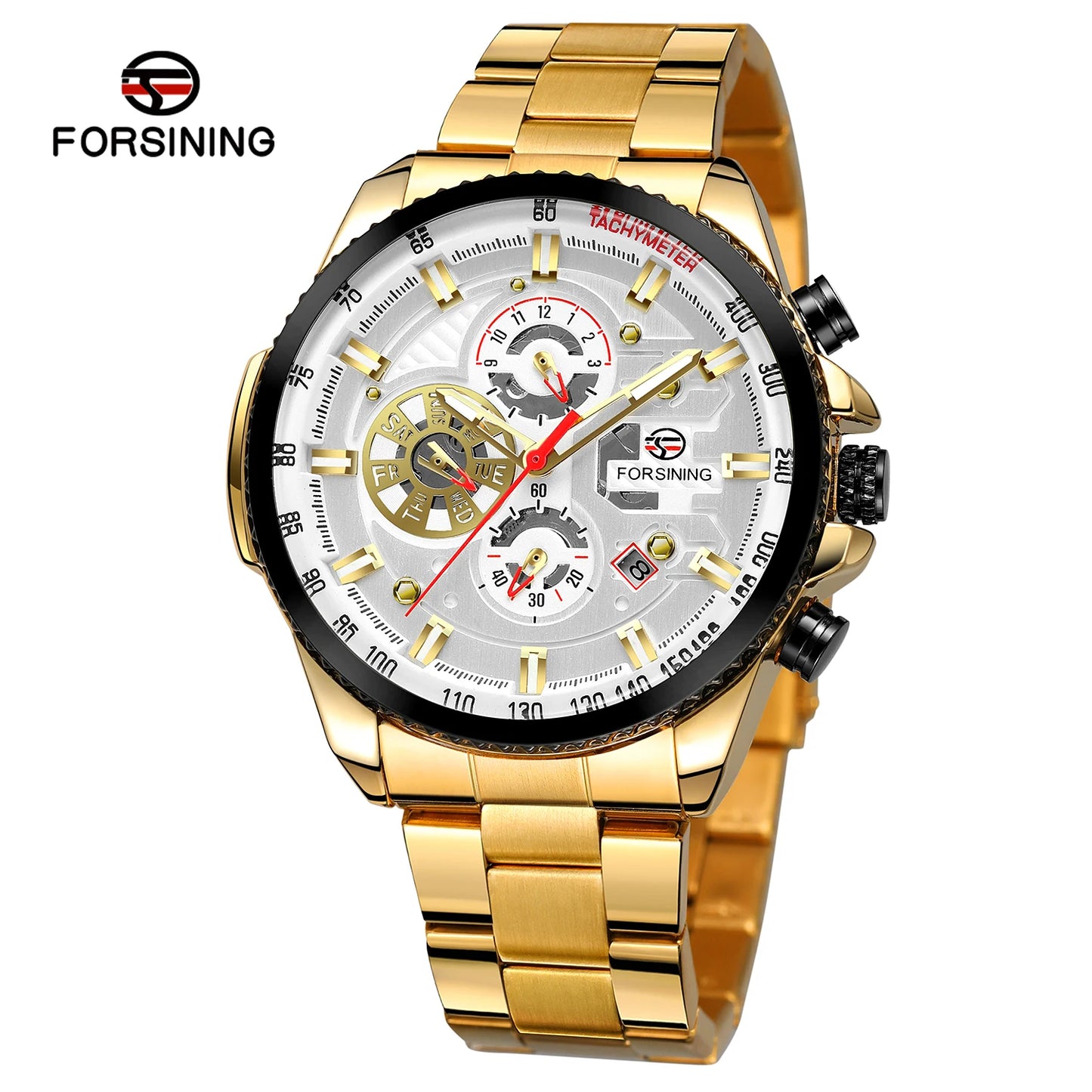 2024 Sport Waterproof Big Dial Mechanical Watches Luxury Stainless Steel Watch For Men Multifunctional Automatic Date Wristwatch