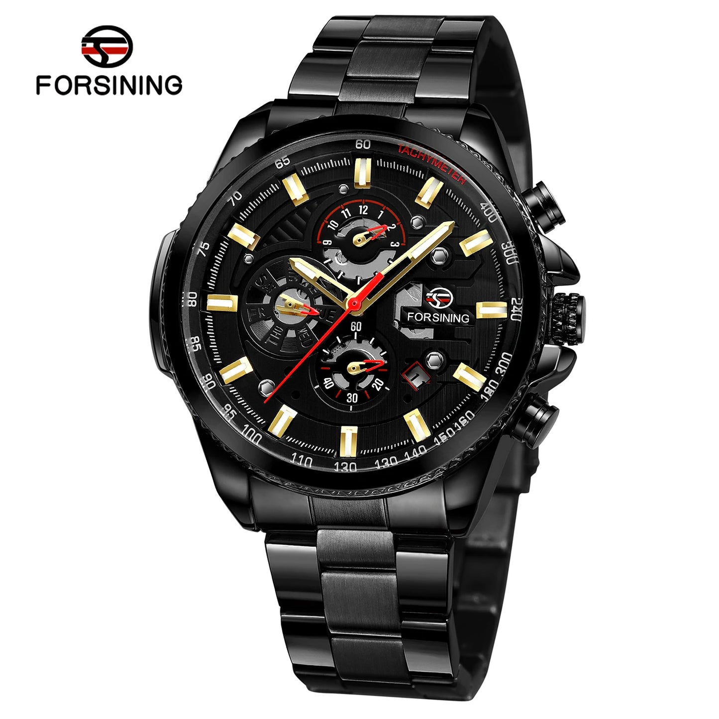 2024 Sport Waterproof Big Dial Mechanical Watches Luxury Stainless Steel Watch For Men Multifunctional Automatic Date Wristwatch