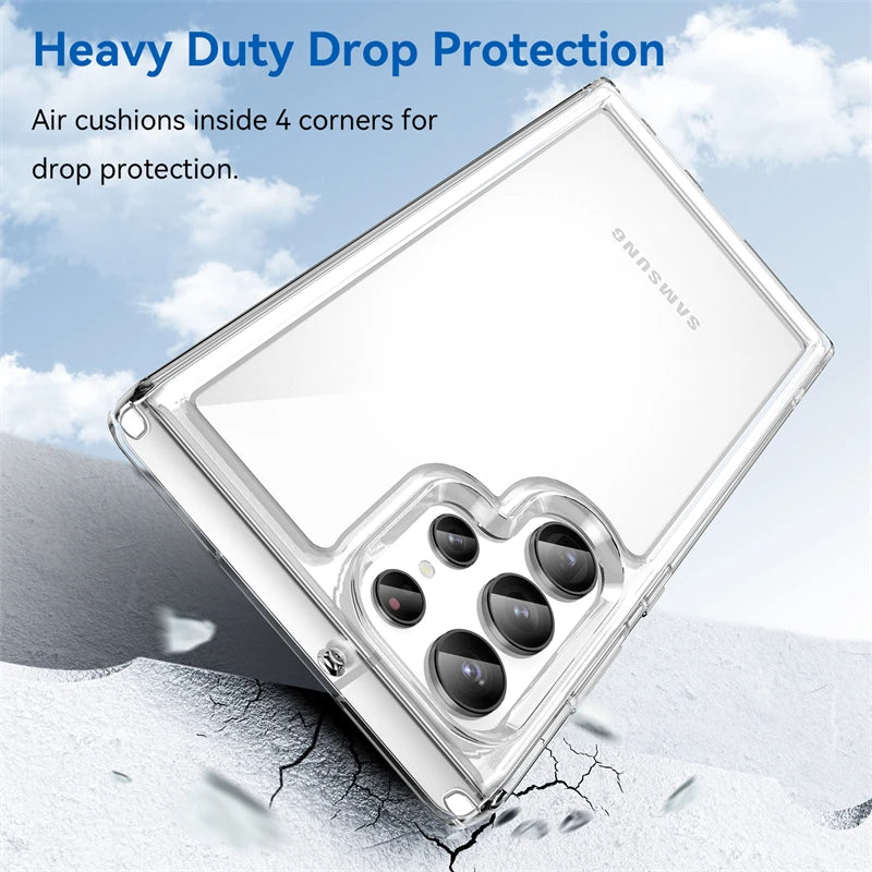 For Samsung S24 Ultra Case Cover Samsung Galaxy S24 S23 Ultra Plus Shockproof Clear Transparent Colour Fundas Samsung S24 Ultra
