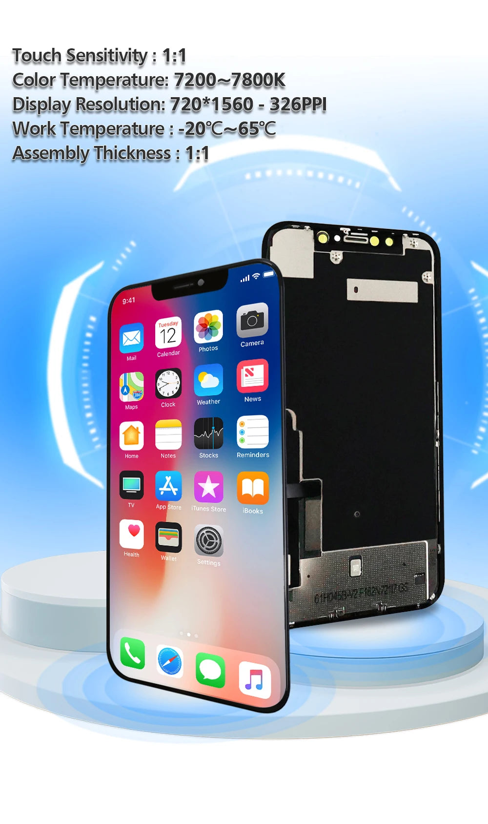 OLED For iPhone X LCD Display Touch Screen Digitizer Assembly No Dead Pixels for iPhone X Screen Replacement OLED GX