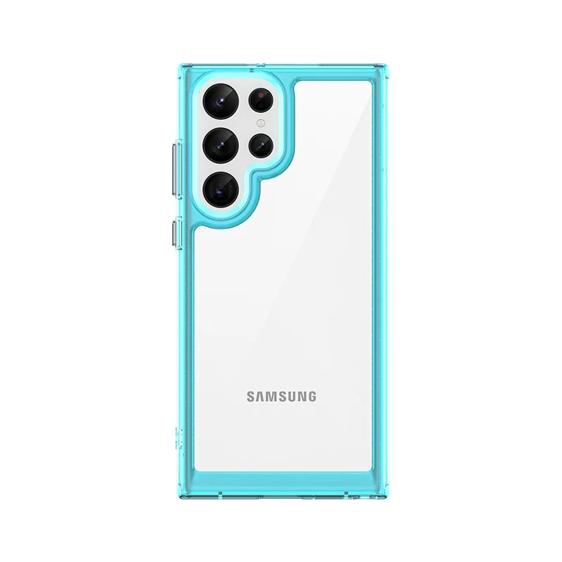 For Samsung S24 Ultra Case Cover Samsung Galaxy S24 S23 Ultra Plus Shockproof Clear Transparent Colour Fundas Samsung S24 Ultra