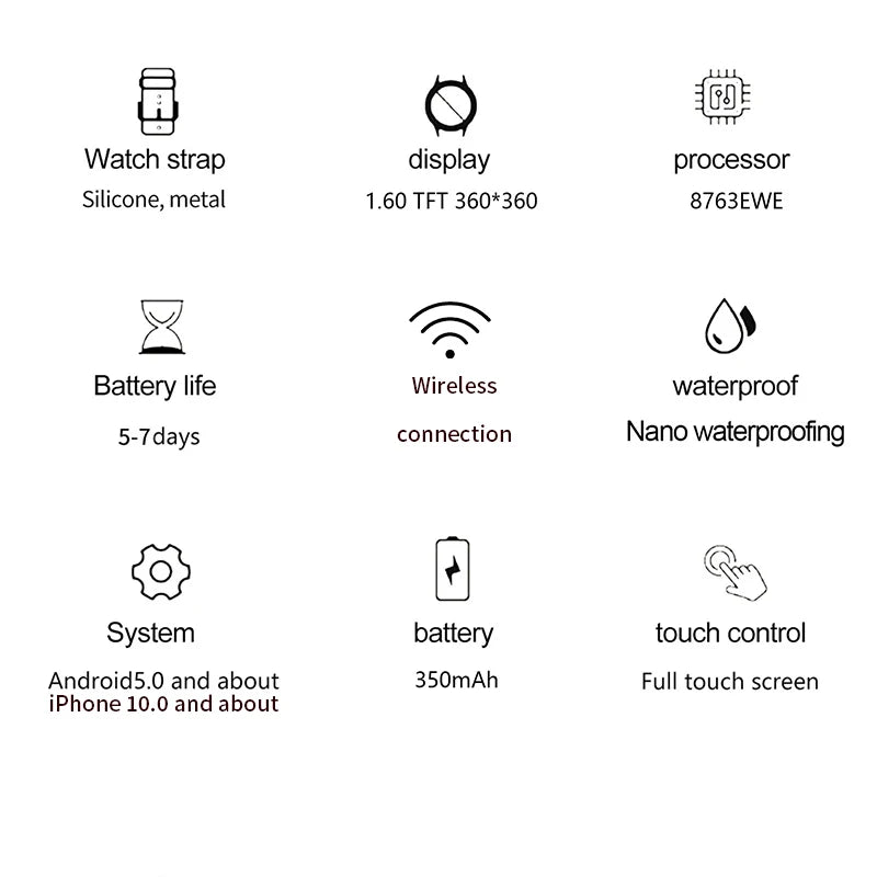 LIGE 2025 Smart Watch Ladies Full Touch Screen Sports Fitness Watch IP68 Waterproof Bluetooth For Android iOS Smartwatch Female