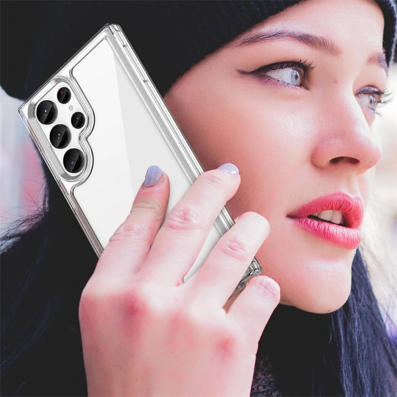 For Samsung S24 Ultra Case Cover Samsung Galaxy S24 S23 Ultra Plus Shockproof Clear Transparent Colour Fundas Samsung S24 Ultra