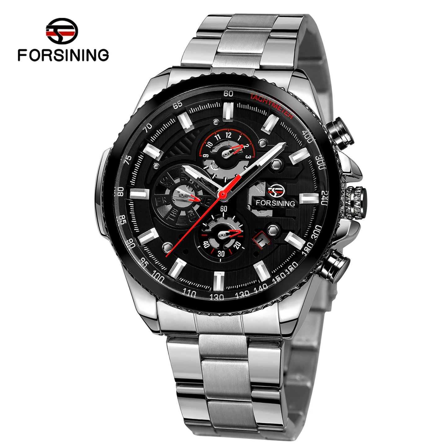 2024 Sport Waterproof Big Dial Mechanical Watches Luxury Stainless Steel Watch For Men Multifunctional Automatic Date Wristwatch