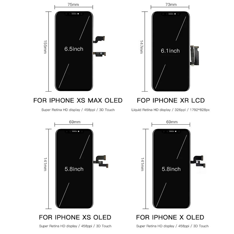 OLED Pantalla For iphone X LCD XR 11 Screen OLED LCD Display Touch Screen Digitizer Assembly For iPhone X XS Max LCD Replacement