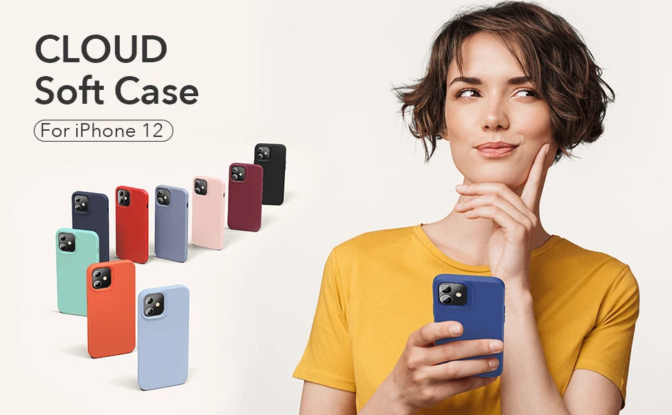 ESR for iPhone 12 / 12 Pro Cloud Soft Case for iPhone 12 Pro Max Super Liquid Silicone Rubber Yippee Cover for iPhone 12 mini