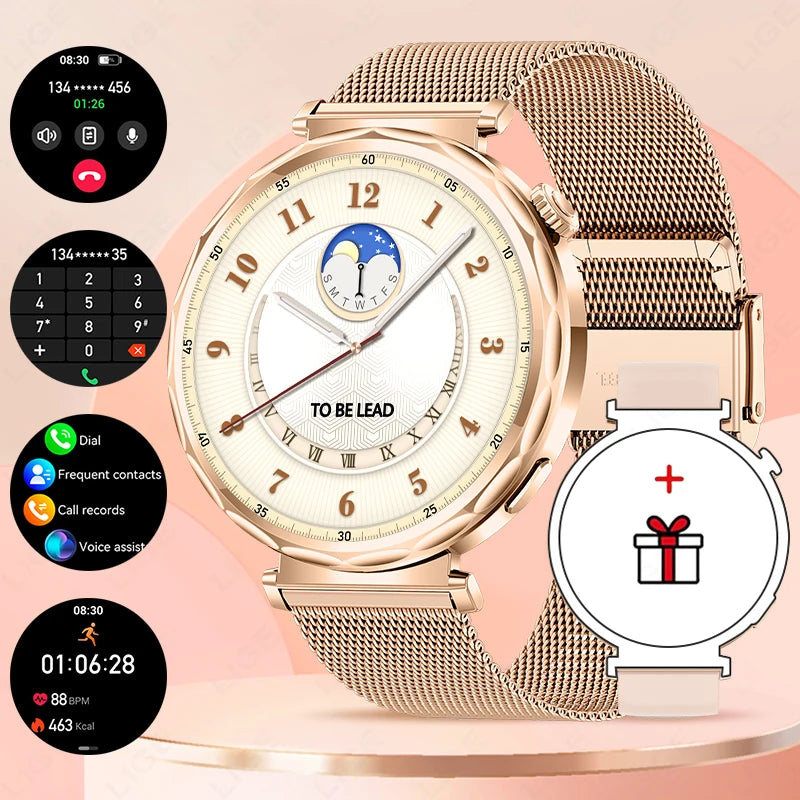 LIGE 2025 Smart Watch Ladies Full Touch Screen Sports Fitness Watch IP68 Waterproof Bluetooth For Android iOS Smartwatch Female