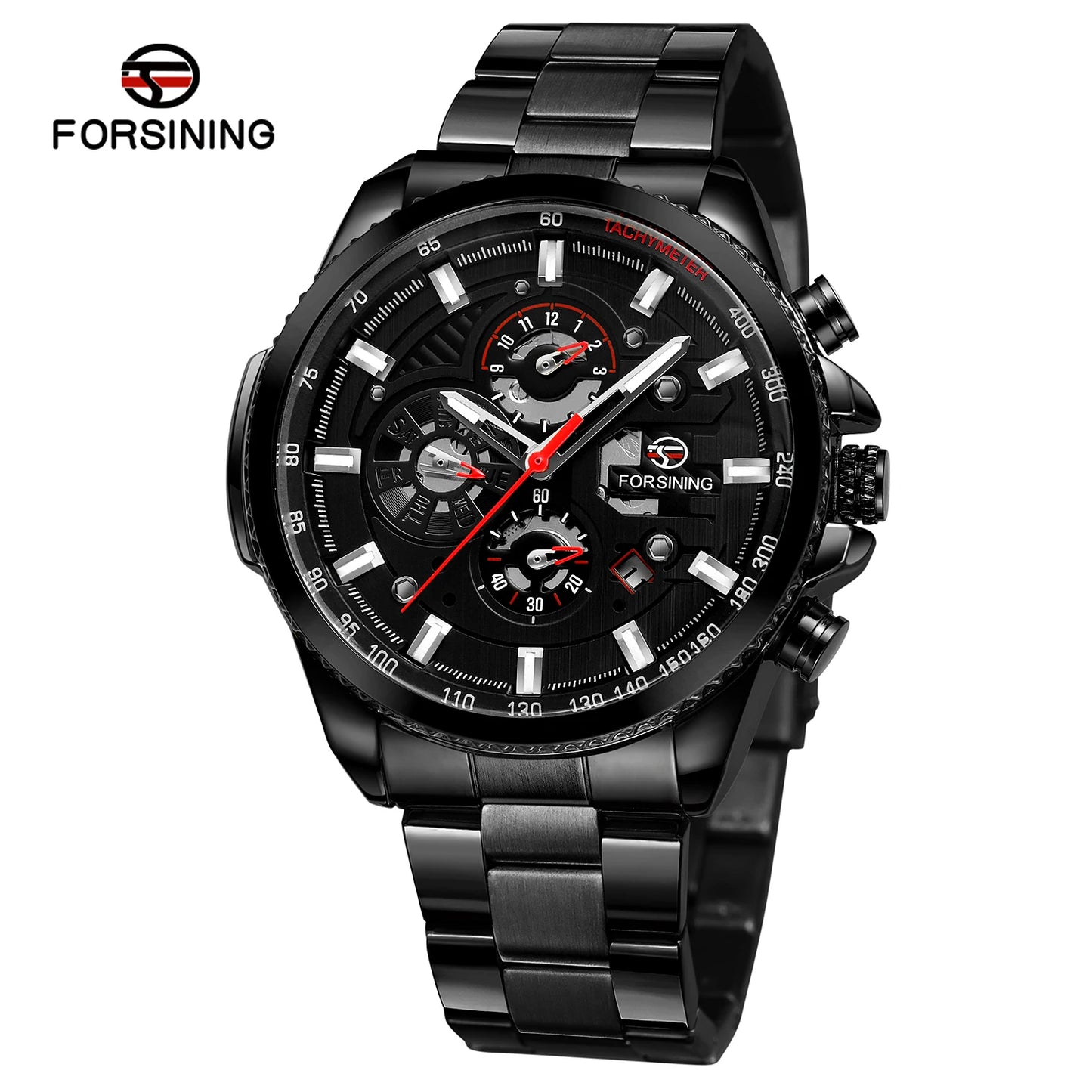 2024 Sport Waterproof Big Dial Mechanical Watches Luxury Stainless Steel Watch For Men Multifunctional Automatic Date Wristwatch