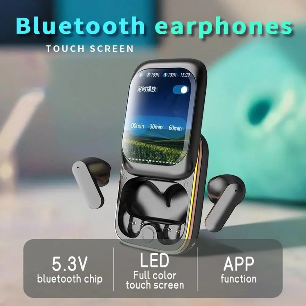 Wireless Ear Buds In-Ear Headphones Wireless Earbuds Slider Earphones Cordless Earbuds Full Color Touchscreen Ear Buds In-Ear