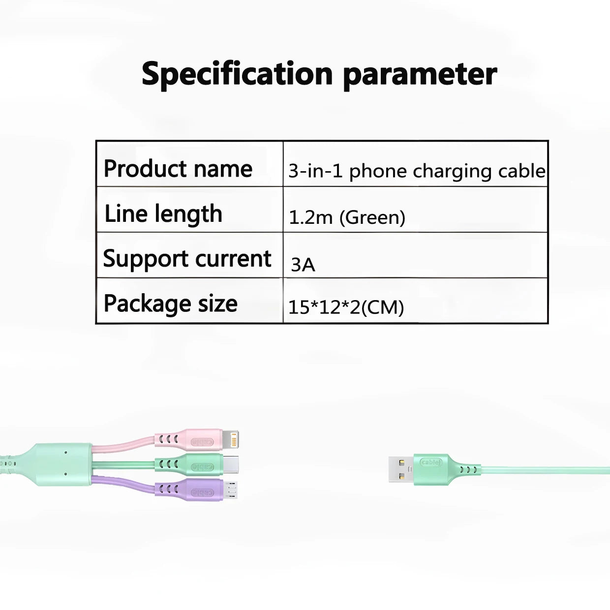 3 In 1 Super Fast Charging Cable For iPhone15 14 13 12 11 X Pro Max Micro USB Type-C Phone Charger USBC Data Cable