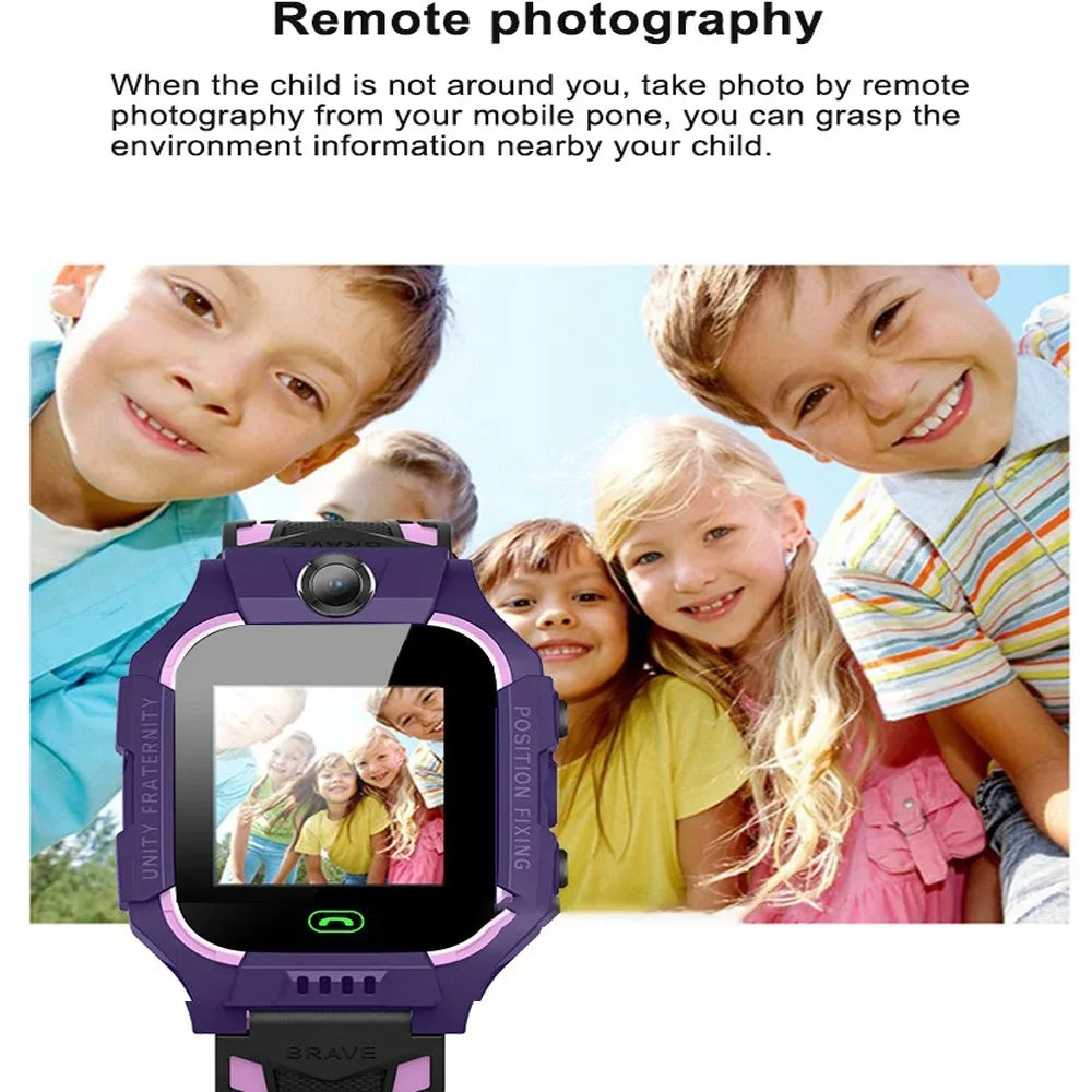 Smart Watch For Kid SOS Call Children Watches Sim Card Location Tracker Smartwatch Alarm Clock Calculator Game Camera Flashlight