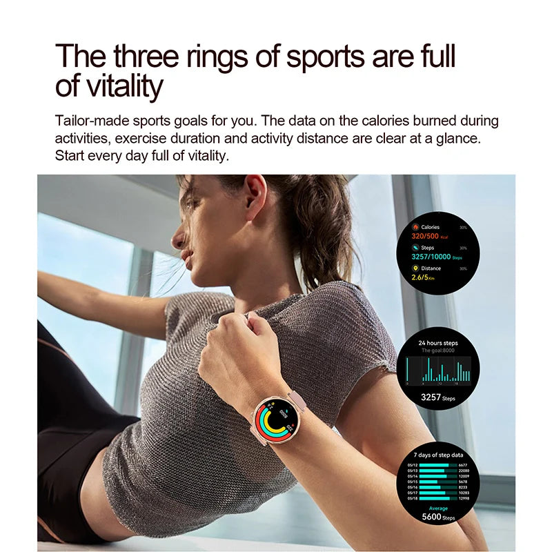 LIGE 2025 Smart Watch Ladies Full Touch Screen Sports Fitness Watch IP68 Waterproof Bluetooth For Android iOS Smartwatch Female