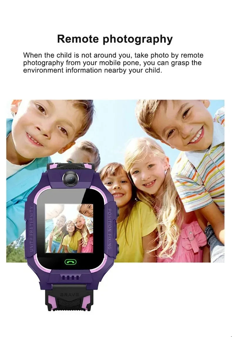 Smart Watch For Kid SOS Call Children Watches Sim Card Location Tracker Smartwatch Alarm Clock Calculator Game Camera Flashlight