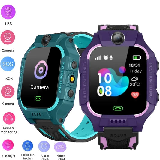 Smart Watch For Kid SOS Call Children Watches Sim Card Location Tracker Smartwatch Alarm Clock Calculator Game Camera Flashlight