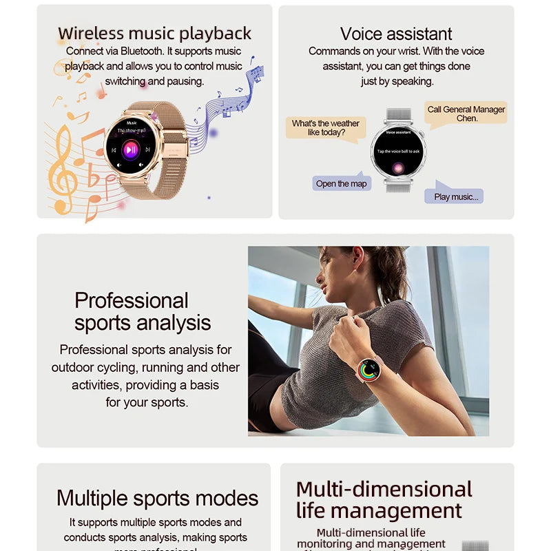 LIGE 2025 Smart Watch Ladies Full Touch Screen Sports Fitness Watch IP68 Waterproof Bluetooth For Android iOS Smartwatch Female