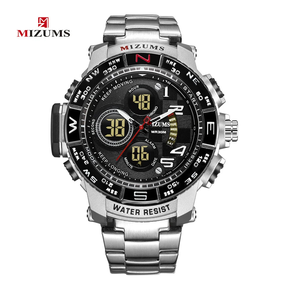 Men's Sport Watches Top Brand Luxury Steel Strap Digital Led Electronic Waterproof Wristwatch Military Clock Relogio Masculino