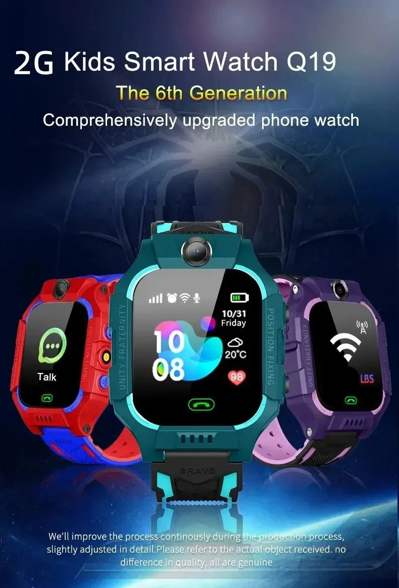 Smart Watch For Kid SOS Call Children Watches Sim Card Location Tracker Smartwatch Alarm Clock Calculator Game Camera Flashlight