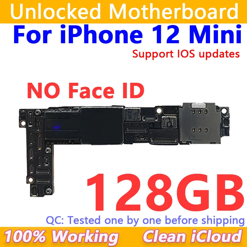 Free Shipping For iPhone 12/12Pro/12 Pro Max Motherboard Face ID Unlocked Logic Board Free iCloud Mainboard For iphone 12 mini