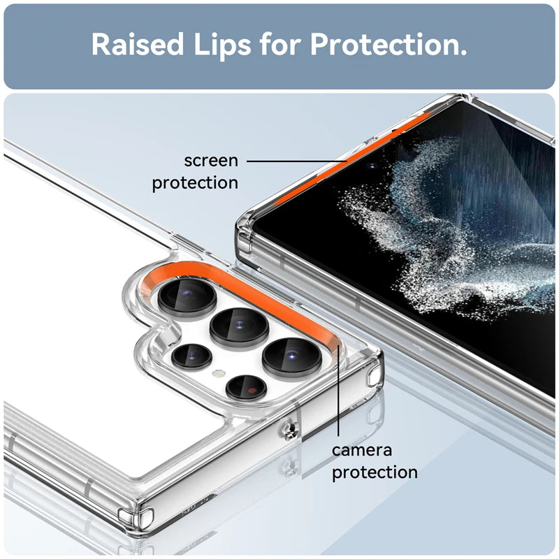For Samsung S24 Ultra Case Cover Samsung Galaxy S24 S23 Ultra Plus Shockproof Clear Transparent Colour Fundas Samsung S24 Ultra
