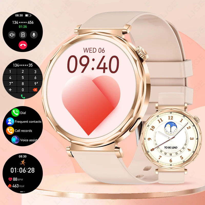 LIGE 2025 Smart Watch Ladies Full Touch Screen Sports Fitness Watch IP68 Waterproof Bluetooth For Android iOS Smartwatch Female