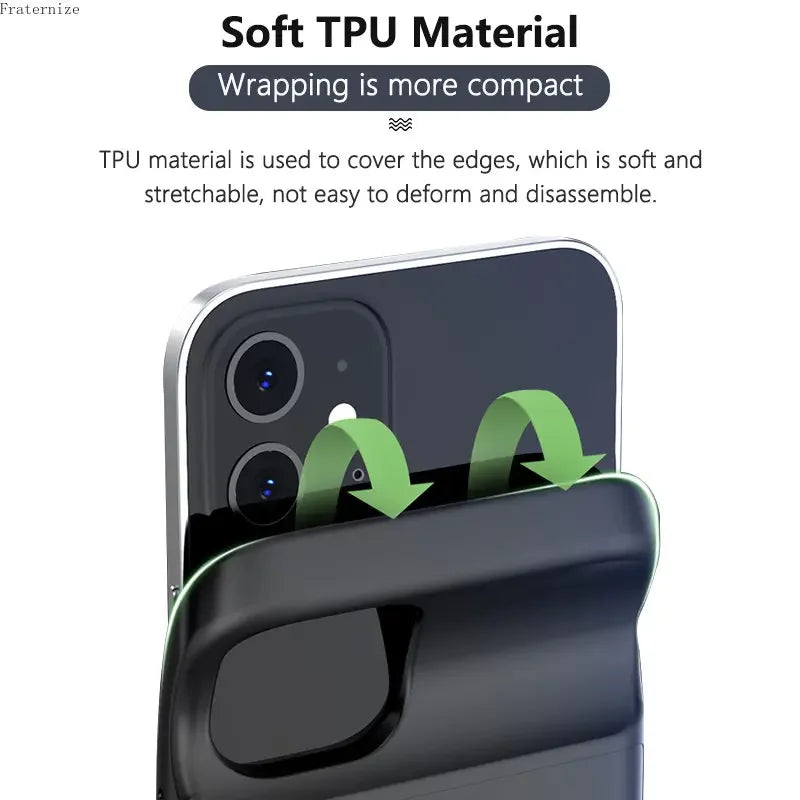 Battery Charger Cases For iPhone 12 13 14 Pro Max 14 Plus Power Case For iPhone 12 13 Mini Extenal Battery charging PowerBank