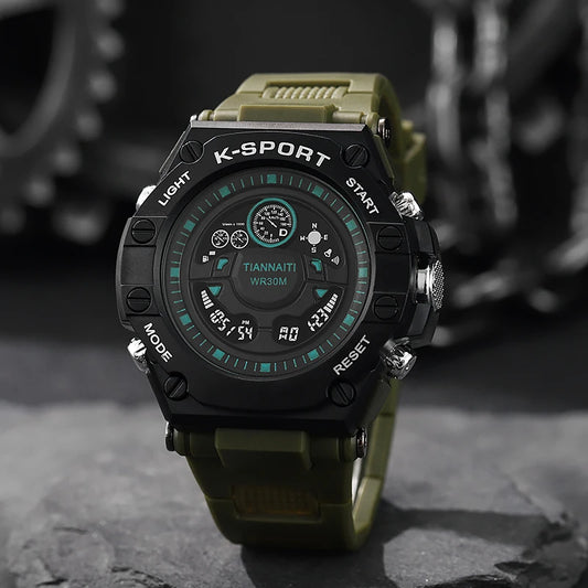 Sports Watch For Men Outdoor Military Sports Watches Alarm Clock Multifunction Digital Wristwatch for man kids Boys Student Teen