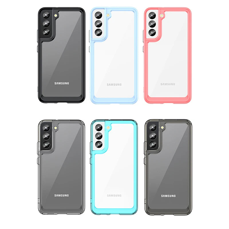 For Samsung S24 Ultra Case Cover Samsung Galaxy S24 S23 Ultra Plus Shockproof Clear Transparent Colour Fundas Samsung S24 Ultra