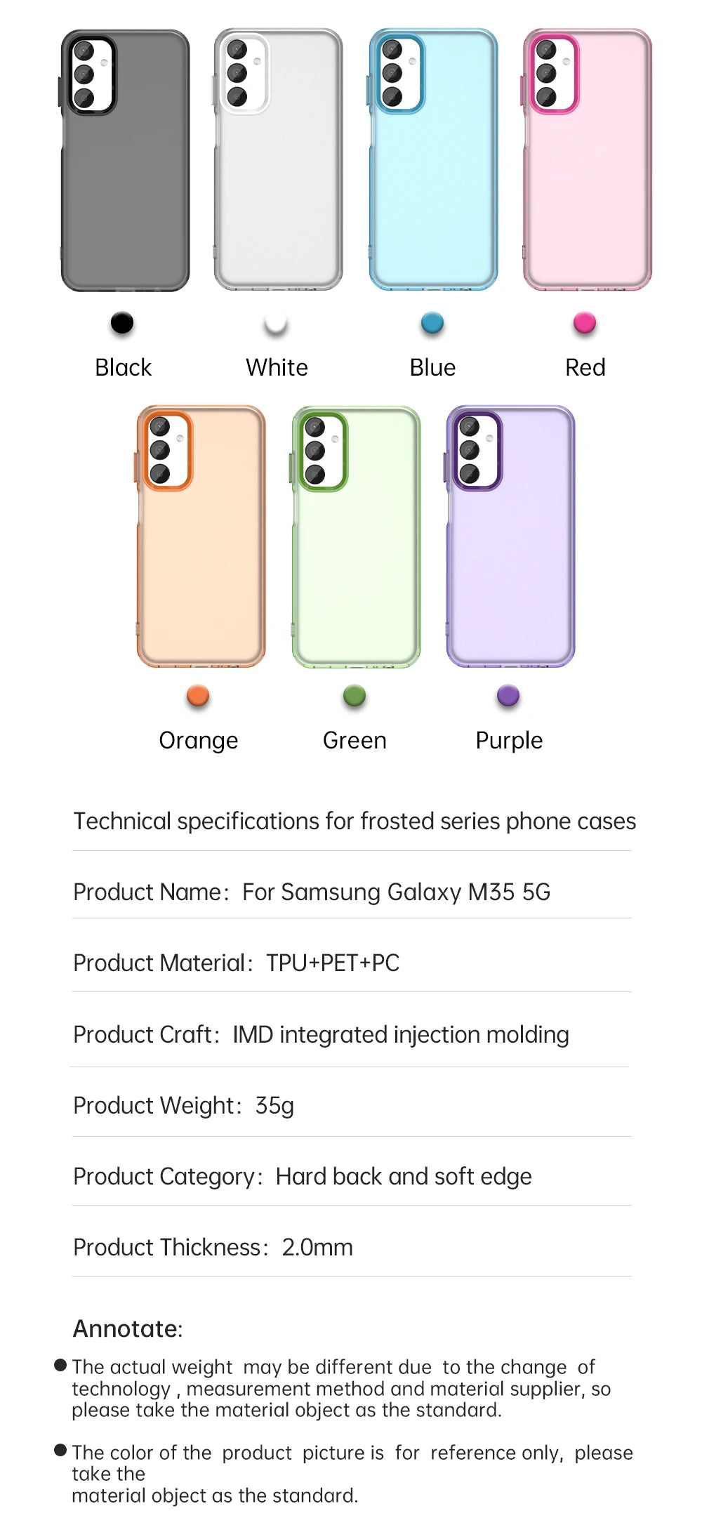 Frosted Case For Samsung Galaxy M35 5G Cover Samsung M35 Fundas Coque Matte Translucent PC Phone Back Case Samsung Galaxy M35