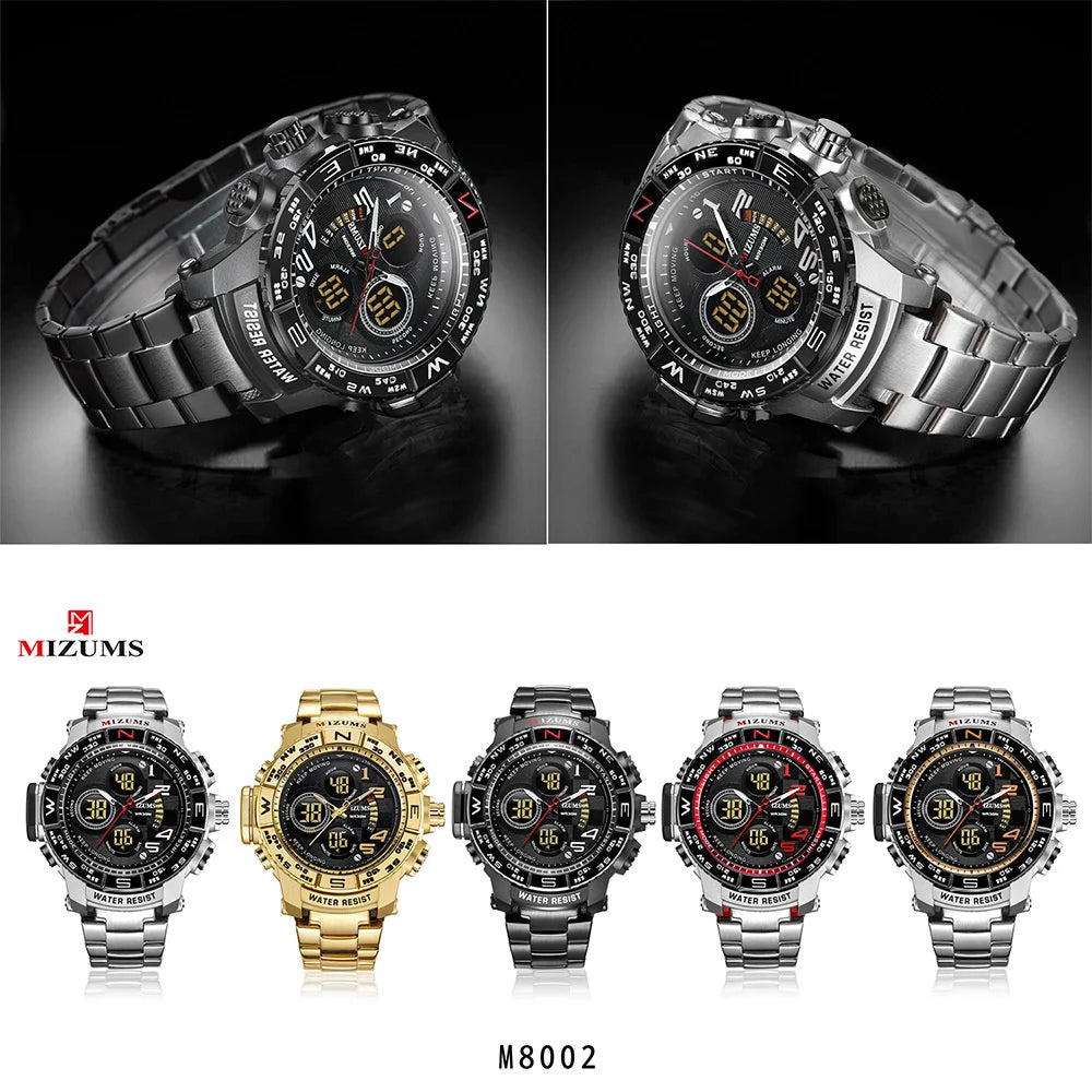 Men's Sport Watches Top Brand Luxury Steel Strap Digital Led Electronic Waterproof Wristwatch Military Clock Relogio Masculino