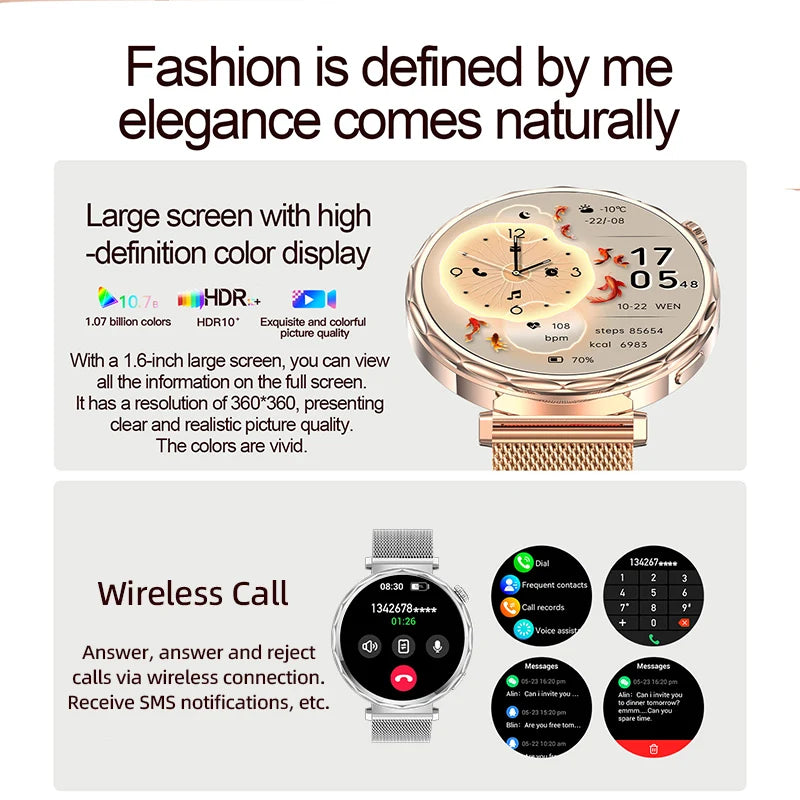 LIGE 2025 Smart Watch Ladies Full Touch Screen Sports Fitness Watch IP68 Waterproof Bluetooth For Android iOS Smartwatch Female