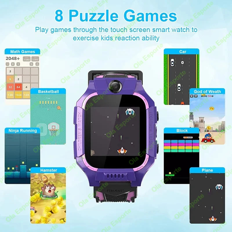 2025 Kid Smart Watch Sim Card For Children SOS Call Phone Camera Voice Chat Photo Smartwatch Boy Girl Security Protection Gift