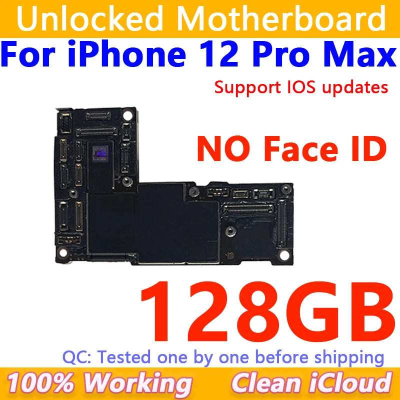 Free Shipping For iPhone 12/12Pro/12 Pro Max Motherboard Face ID Unlocked Logic Board Free iCloud Mainboard For iphone 12 mini