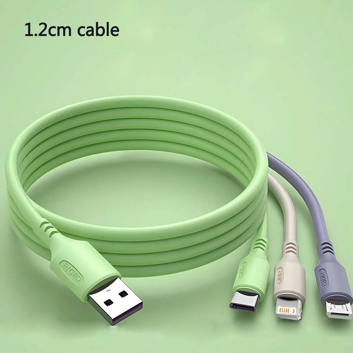 3 In 1 Super Fast Charging Cable For iPhone15 14 13 12 11 X Pro Max Micro USB Type-C Phone Charger USBC Data Cable