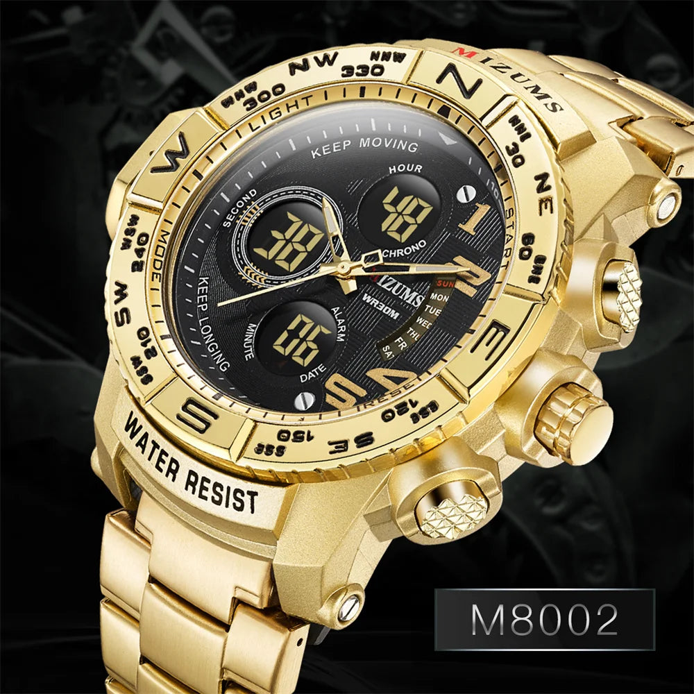 Men's Sport Watches Top Brand Luxury Steel Strap Digital Led Electronic Waterproof Wristwatch Military Clock Relogio Masculino