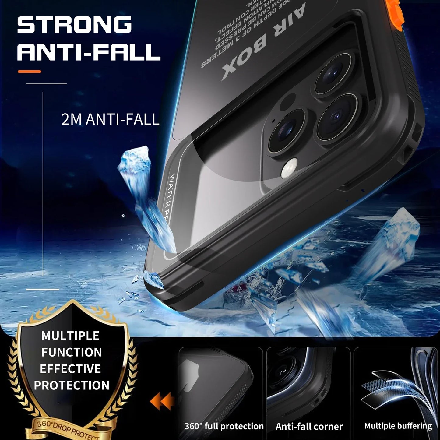 IP68 Waterproof Phone Case For iPhone 16 15 14 13 12 Pro Max Plus Underwater Taking Shockproof Dustproof Swimming Diving Cover