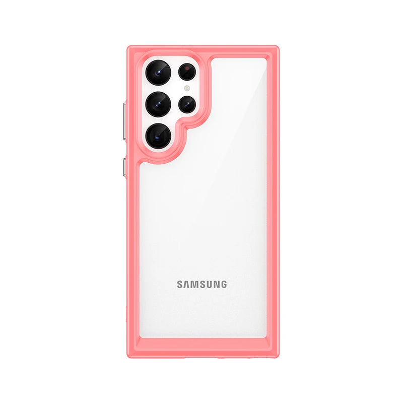 For Samsung S24 Ultra Case Cover Samsung Galaxy S24 S23 Ultra Plus Shockproof Clear Transparent Colour Fundas Samsung S24 Ultra