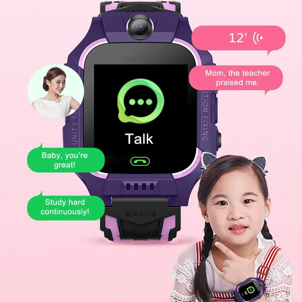 Smart Watch For Kid SOS Call Children Watches Sim Card Location Tracker Smartwatch Alarm Clock Calculator Game Camera Flashlight