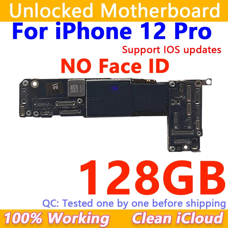 Free Shipping For iPhone 12/12Pro/12 Pro Max Motherboard Face ID Unlocked Logic Board Free iCloud Mainboard For iphone 12 mini